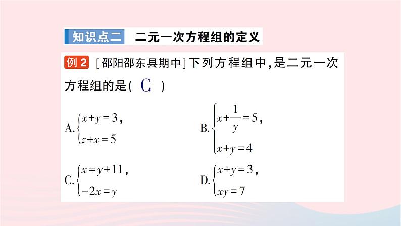 2023七年级数学下册第1章二元一次方程组1.1建立二元一次方程组作业课件新版湘教版08