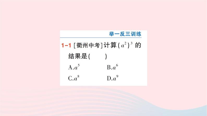 2023七年级数学下册第2章整式的乘法2.1整式的乘法2.1.2幂的乘方与积的乘方第1课时幂的乘方作业课件新版湘教版第4页