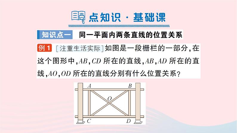 2023七年级数学下册第4章相交线与平行线4.1平面上两条直线的位置关系4.1.1相交与平行作业课件新版湘教版02