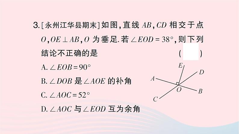 2023七年级数学下册第4章相交线与平行线4.5垂线第1课时垂线作业课件新版湘教版04