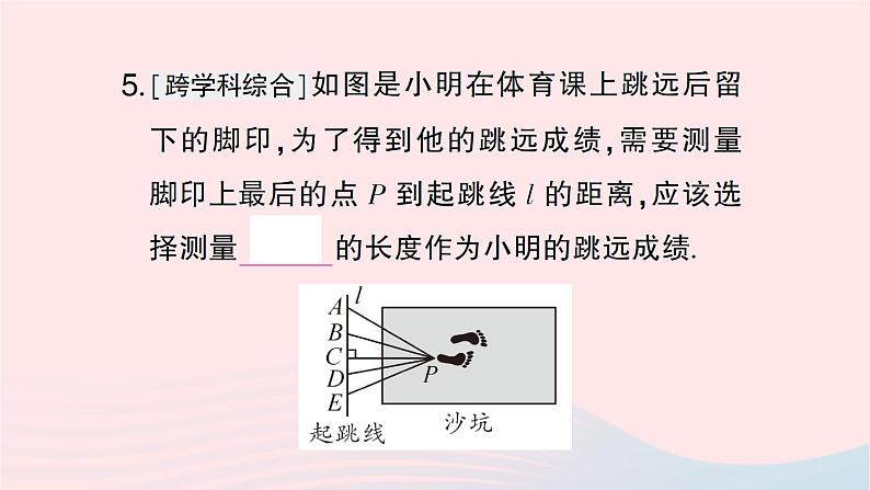 2023七年级数学下册第4章相交线与平行线4.5垂线第2课时垂线段与点到直线的距离作业课件新版湘教版06