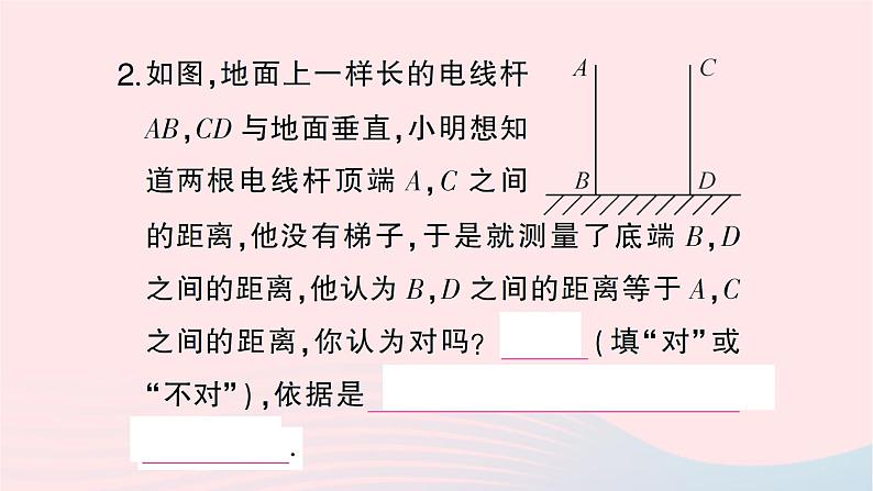 2023七年级数学下册第4章相交线与平行线4.6两条平行线间的距离作业课件新版湘教版第3页