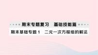 2023七年级数学下册期末基础专题1二元一次方程组的解法作业课件新版湘教版