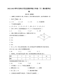 2022-2023学年天津市开发区国际学校八年级（下）期末数学试卷（含解析）