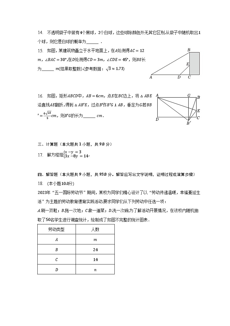2023年辽宁省大连市中考数学二模试卷（含解析）03