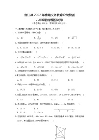 四川省泸州市合江县2021-2022学年八年级下学期期末素质检测数学试卷(含答案)