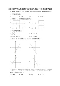 山东省潍坊市诸城市2022-2023学年八年级下学期期末数学试卷（含答案）