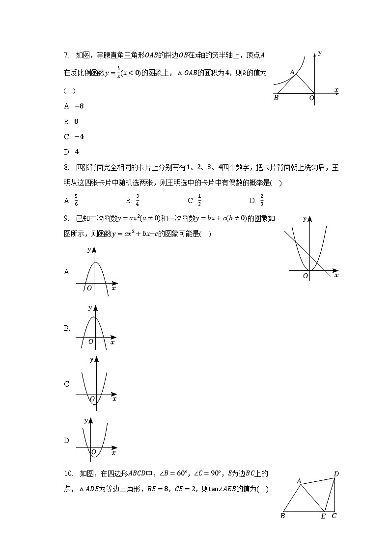 2023年安徽省合肥市肥东县中考数学模拟试卷（含解析）02