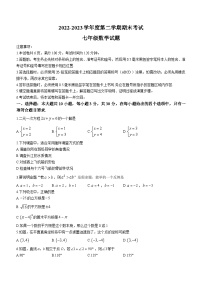 山东省济宁市微山县2022-2023学年七年级下学期期末数学试题（含答案）