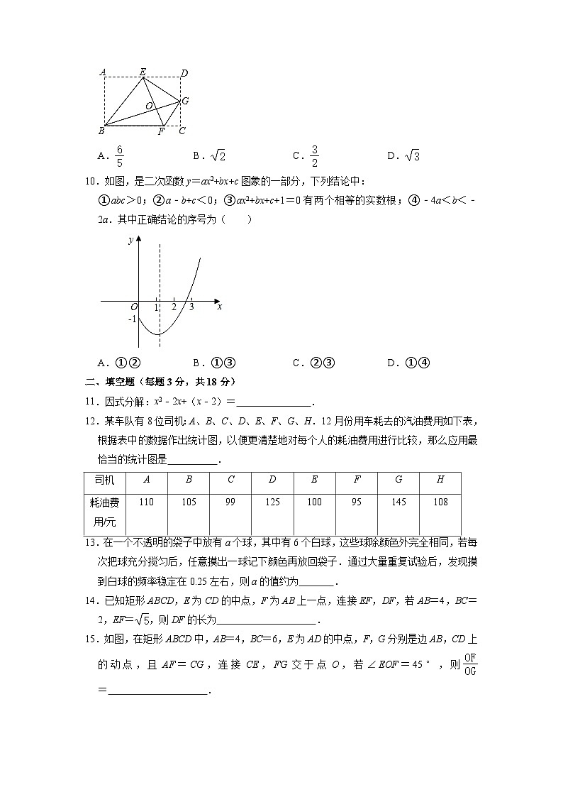 九年级下学期期中数学试卷第3页