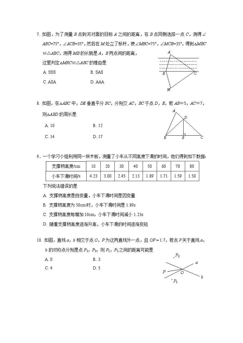 福建省三明市大田县2021-2022学年七年级下学期期末教学质量检测数学试卷(含解析)第2页