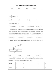 山东省泰安市2020年中考数学试题