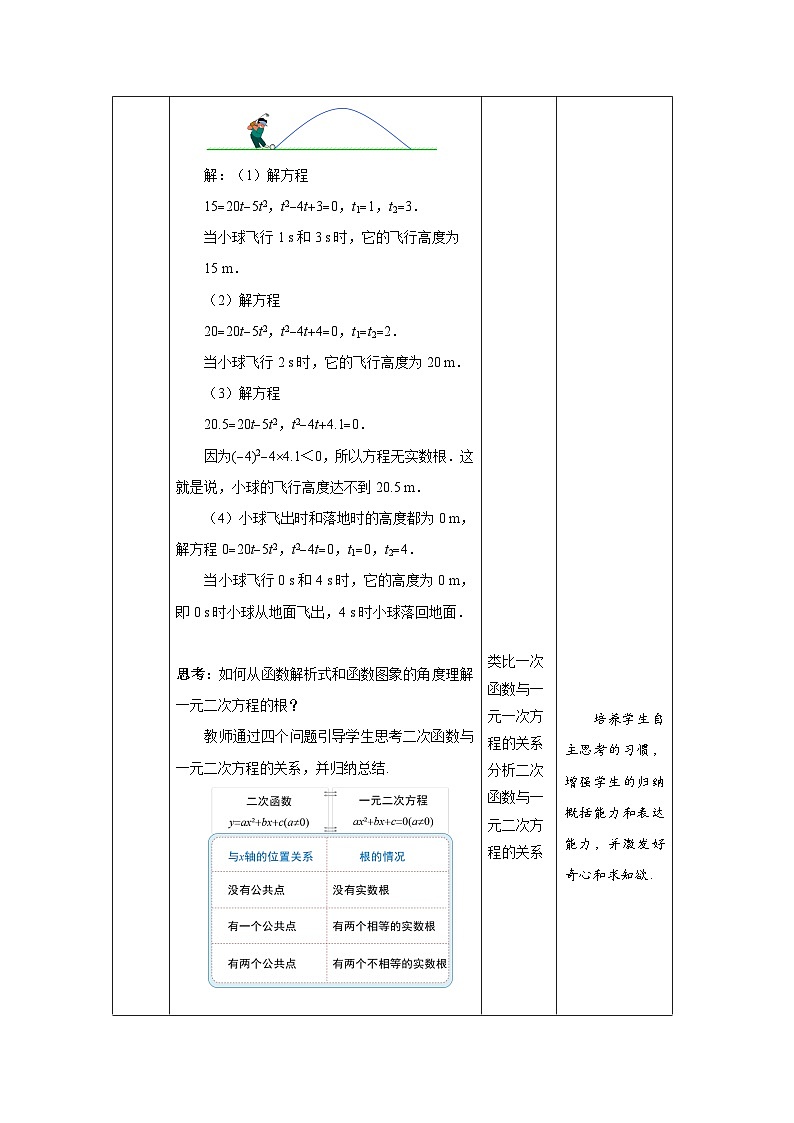 22.2《二次函数与一元二次方程》教案--人教版数学九上03