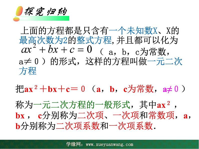 【教学课件】九年级上册数学 第二十二章 22.1 一元二次方程 华师大版第6页