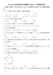 +浙江省杭州市钱塘区2022-2023学年八年级下学期期末数学试卷（含答案）