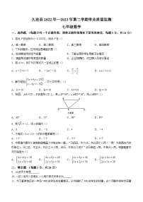 青海省果洛州久治县2022-2023学年七年级下学期期末数学试题（含答案）