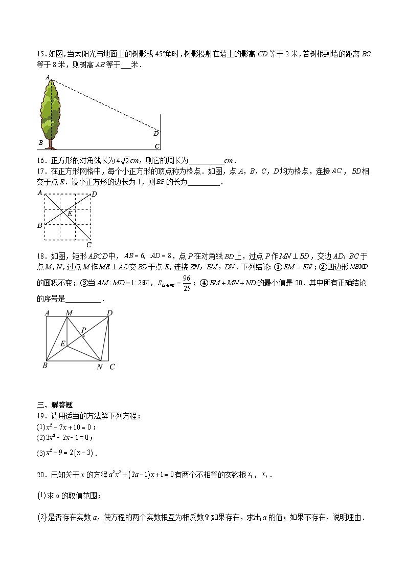 暑假预习成果测试卷（第1-4章）（原卷版）-新九年级数学暑假精品课（北师大版）第3页