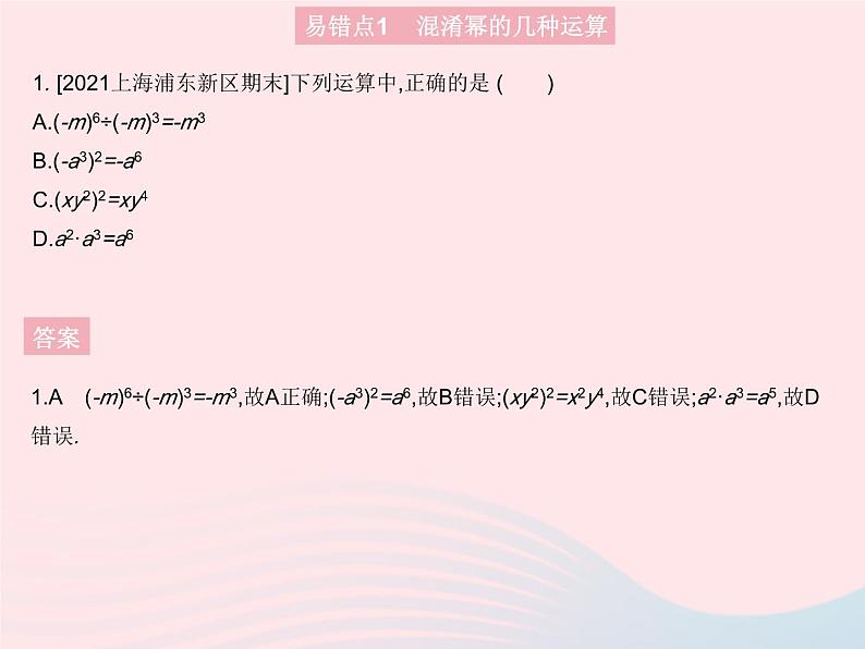 2023八年级数学上册第十四章整式的乘法与因式分解易错疑难集训一作业课件新版新人教版第3页