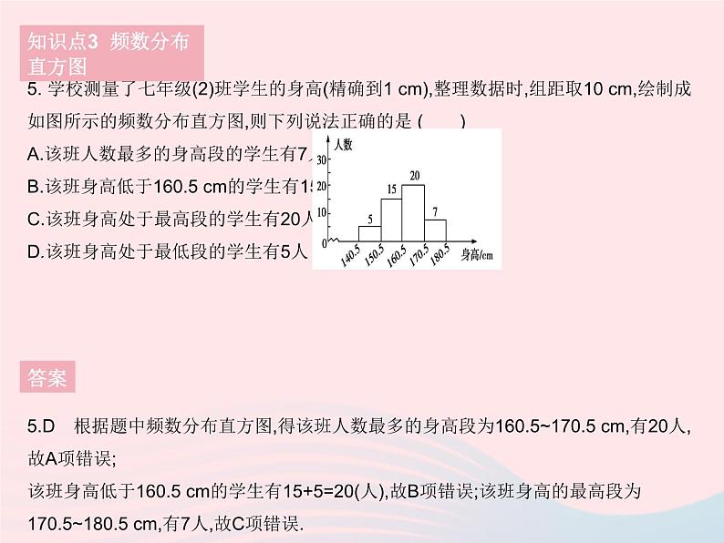 2023八年级数学下册第十八章数据的收集与整理18.4频数分布表与直方图作业课件新版冀教版07