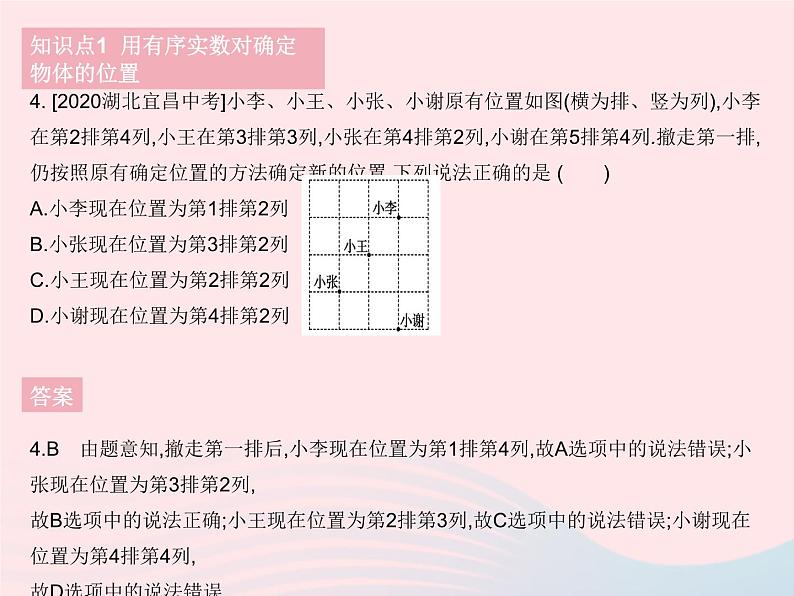 2023八年级数学下册第十九章平面直角坐标系19.1确定平面上物体的位置作业课件新版冀教版第7页