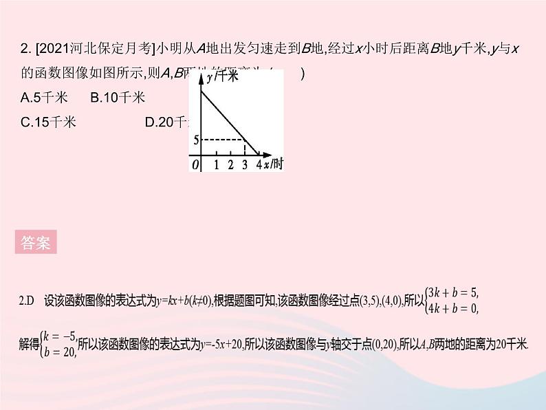 2023八年级数学下册第二十一章一次函数21.4一次函数的应用课时1单个一次函数的应用作业课件新版冀教版第4页