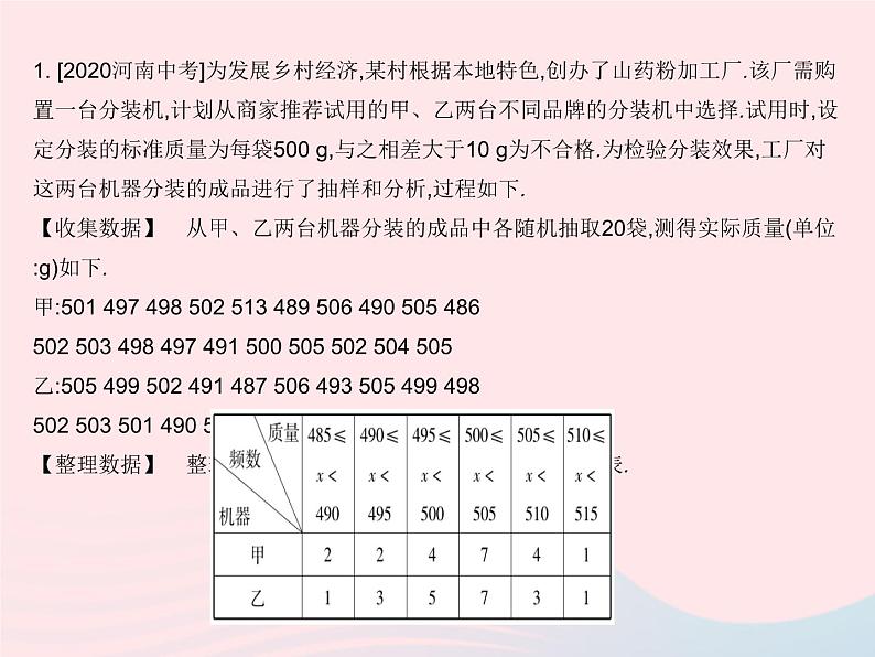 2023八年级数学下册第20章数据的整理与初步处理专项分析数据后判断或决策作业课件新版华东师大版第3页