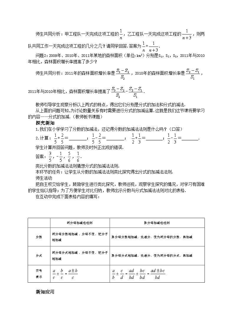 人教版数学八上15.2.2 分式的加减（第1课时）（课件+教案+学案+练习）02