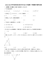 华师版·吉林省长春市汽开区2022-2023学年八上期中数学试卷