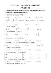 北师版·陕西省汉中市第八中2022——2023学年度第一学期期中考试八年级数学试卷