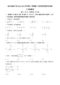 北师版·广东省佛山市南海区金石实验中学2022-2023学年八年级第一学期期中教学评估卷