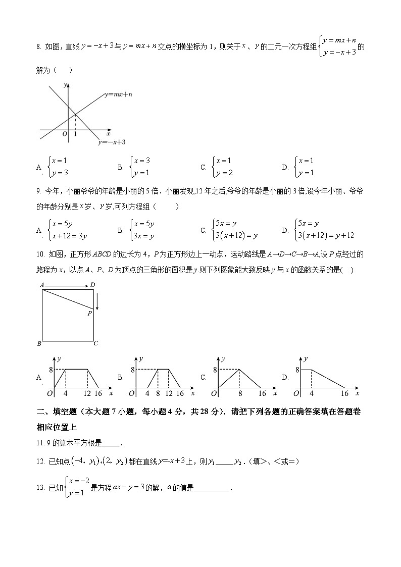 北师版·广东省佛山市南海区金石实验中学2022-2023学年八年级第一学期期中教学评估卷02