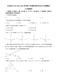 北师版·江西省九江市2022-2023学年度八年级上学期期中阶段性学业水平反馈测试 数学