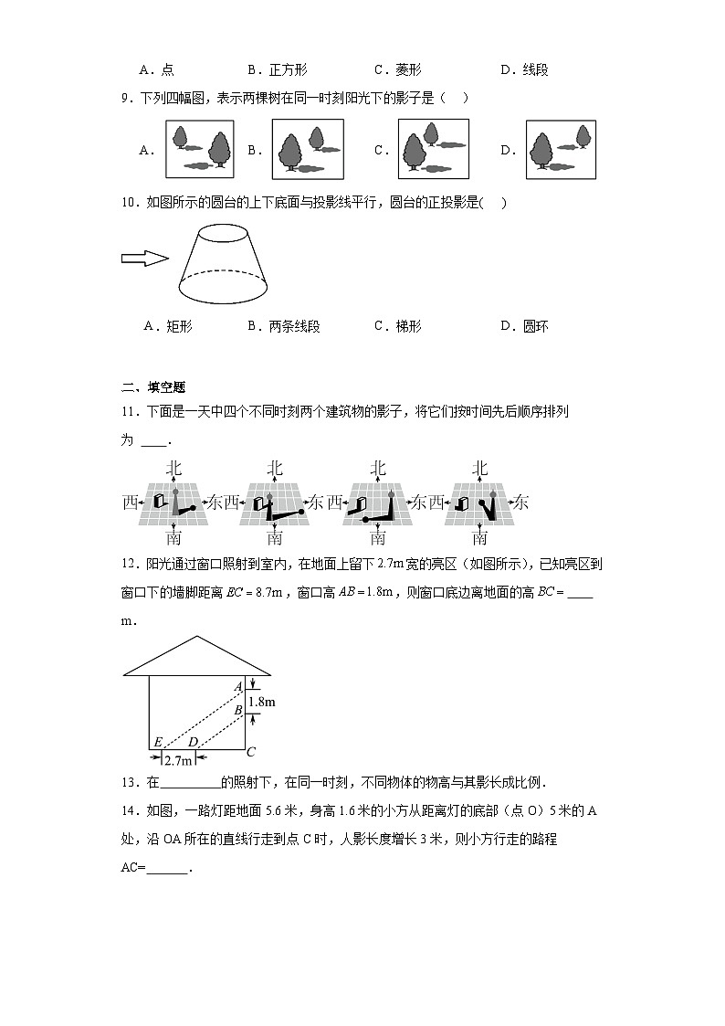 5.1投影同步练习-北师大版数学九年级上册02
