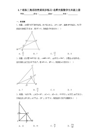初中数学北师大版九年级上册7 相似三角形的性质同步测试题