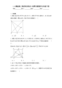 北师大版九年级下册第一章 直角三角形的边角关系4 解直角三角形课后练习题