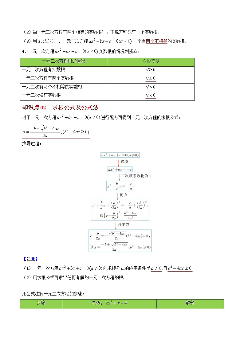 人教版九年级数学上册同步精品讲义 第03课  公式法（2份打包，原卷版+教师版）02