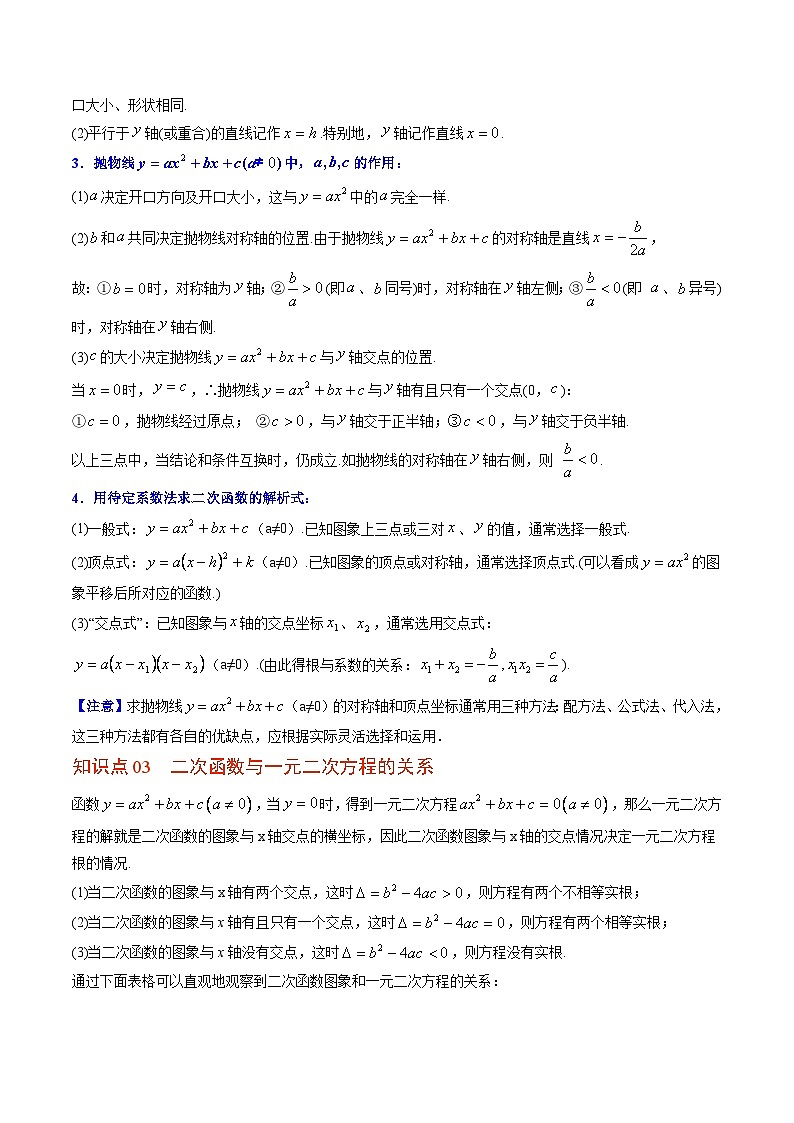 人教版九年级数学上册同步精品讲义 第15课  二次函数章末复习（2份打包，原卷版+教师版）02