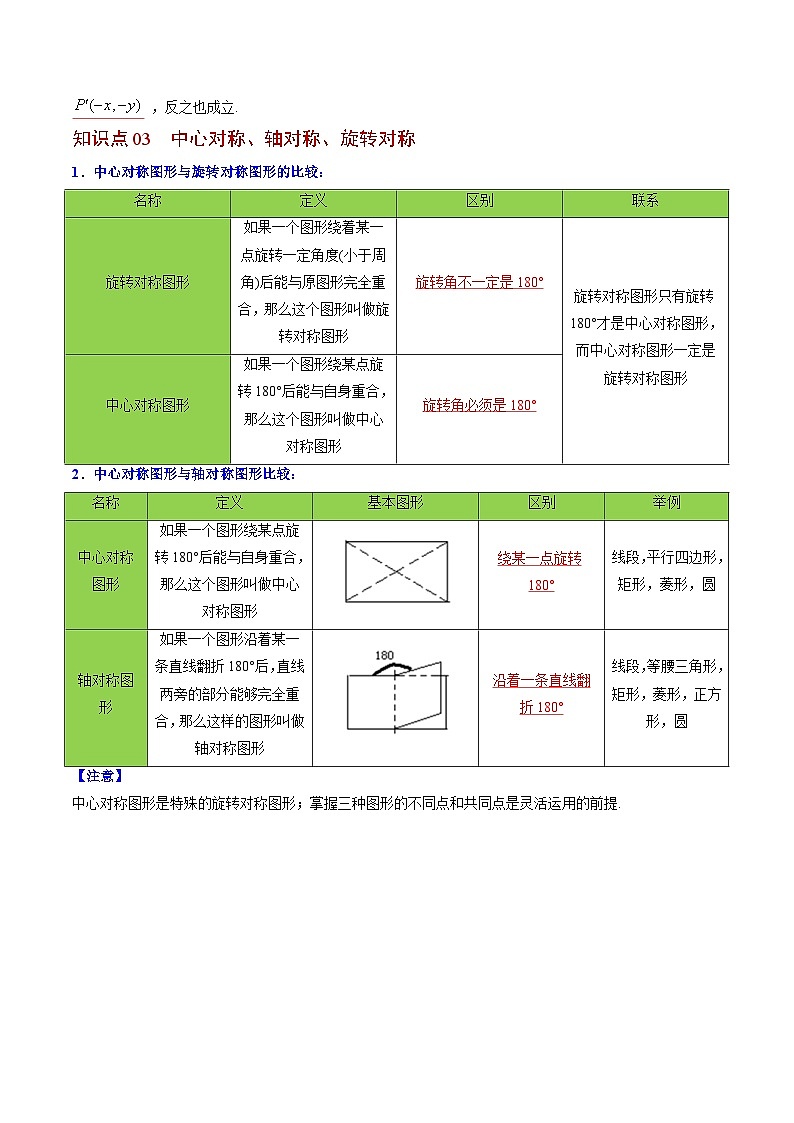 人教版九年级数学上册同步精品讲义 第17课  中心对称与中心对称图形（教师版）第2页