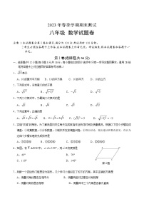 广西河池市环江县2022-2023学年八年级下学期期末考试数学试卷(含答案)