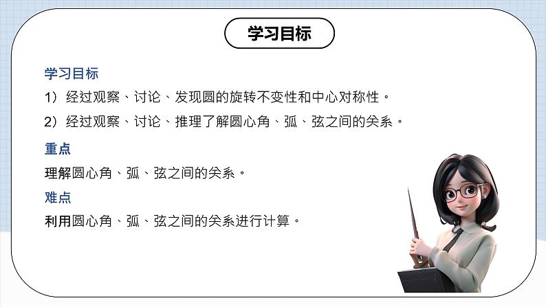 人教版初中数学九年级上册 24.1.3 《 弧、弦、圆心角》 课件+教案+导学案+分层作业（含教师学生版和教学反思）02