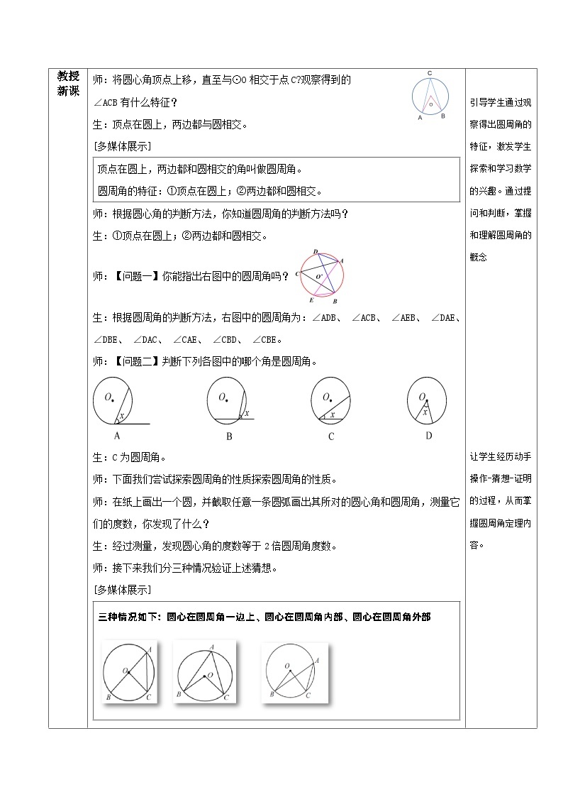 人教版初中数学九年级上册 24.1.4 《 圆周角（第一课时）》 课件+教案+导学案+分层作业（含教师学生版和教学反思）02