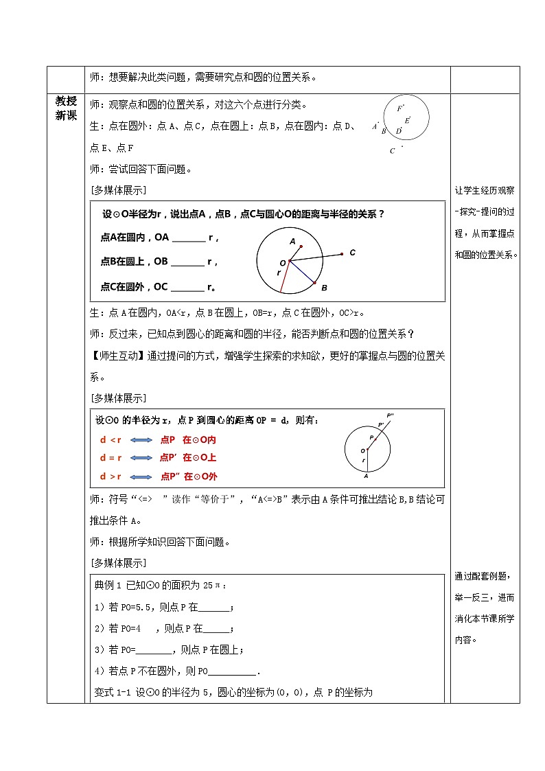 人教版初中数学九年级上册 24.2.1 《 点和圆的位置关系》 课件+教案+导学案+分层作业（含教师学生版和教学反思）02