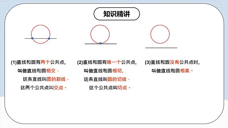 人教版初中数学九年级上册 24.2.2 《 直线与圆的位置关系（第一课时》 课件+教案+导学案+分层作业（含教师学生版和教学反思）06