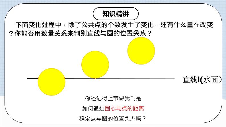 人教版初中数学九年级上册 24.2.2 《 直线与圆的位置关系（第一课时》 课件+教案+导学案+分层作业（含教师学生版和教学反思）08