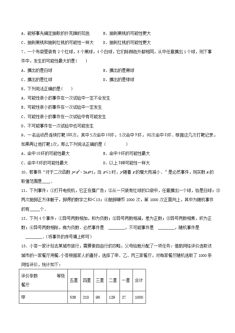 人教版初中数学九年级上册 25.1.1 《 随机事件》 课件+教案+导学案+分层作业（含教师学生版和教学反思）02