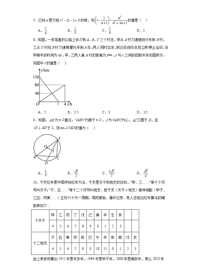 2023年湖北省武汉市江汉区中考模拟数学试题（一）（含解析）第2页