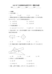 2023年广东省珠海市金湾区中考一模数学试题（含解析）