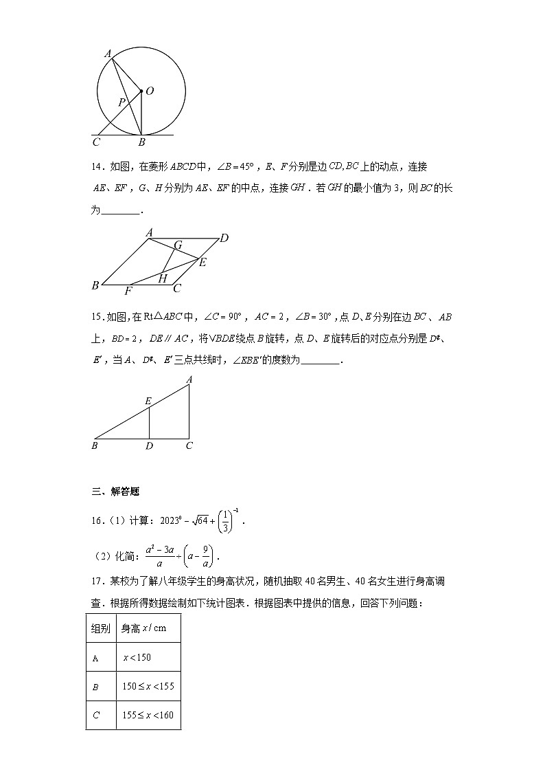 2023年河南省南阳市新野县中考一模数学试题（含解析）第3页