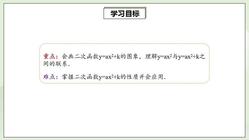 22.1.3.1 二次函数y=ax2+k的图象和性质  课件+教案+分层练习+预习案03