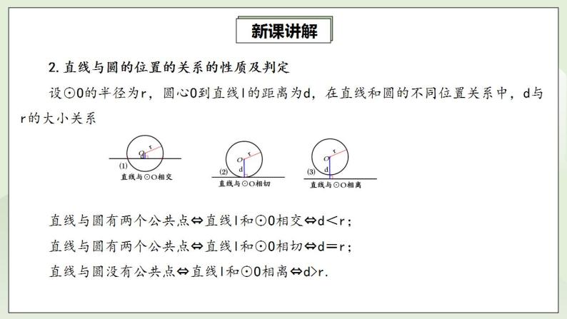 人教版初中数学九年级上册24.2.2.1直线与圆的位置关系 (课件PPT+预习案+教案+分层练习)06